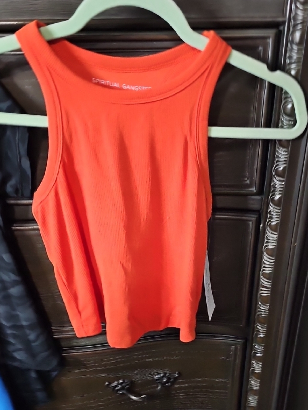 Spiritual Gangster Coral Ribbed Tank‎ - High Neck Racerback